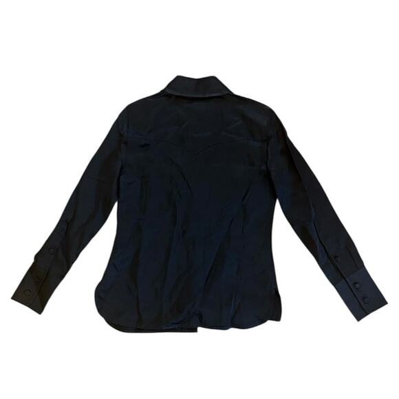 NWOT Madewell Western Shirt in Linen Blend True Black Size 00 - Picture 6 of 9